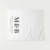 Wedding Sweetheart Table Runner Monogram Sign タペストリー (正面(横))