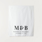 Wedding Sweetheart Table Runner Monogram Sign タペストリー (正面)