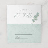 Wedding Table Green Eucalyptus Marble Elegant プレイスカード (外部開封)