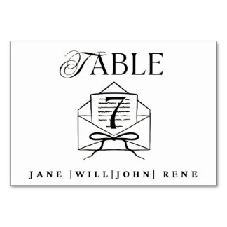 Wedding Table Number Card – Modern Minimalist Desi テーブルナンバー