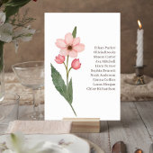 Wedding Table Number Card with Botanical Design テーブルナンバー