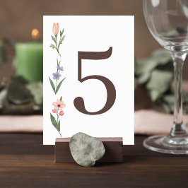 Wedding Table Number Card with Botanical Design テーブルナンバー
