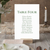 Wedding Table Number Card with Botanical Wreath テーブルナンバー