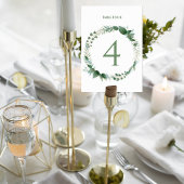 Wedding Table Number Card with Botanical Wreath テーブルナンバー