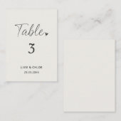  Wedding Table Number Sign - Stylish Modern プレイスカード (正面/裏面)