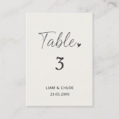  Wedding Table Number Sign - Stylish Modern プレイスカード (正面)