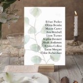 Wedding Table Number with Eucalyptus Leaves テーブルナンバー