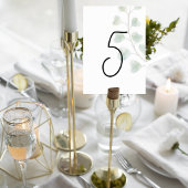 Wedding Table Number with Eucalyptus Leaves テーブルナンバー