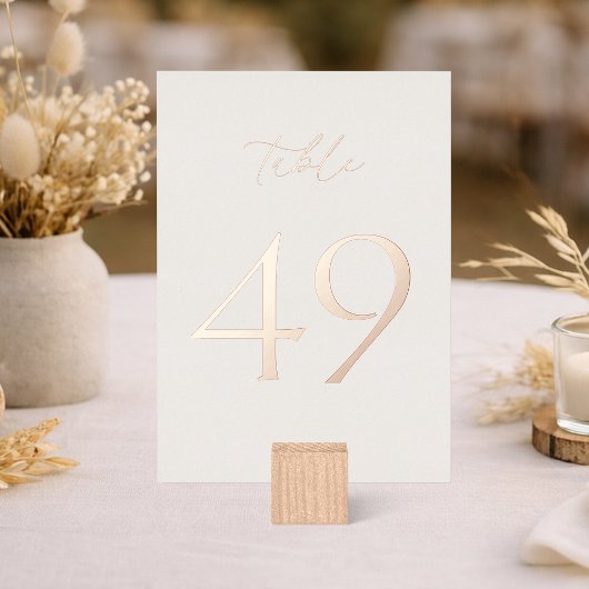 Wedding Table Numbers 40–49 | Real Gold Foil 箔招待状