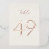 Wedding Table Numbers 40–49 | Real Gold Foil 箔招待状 (正面)