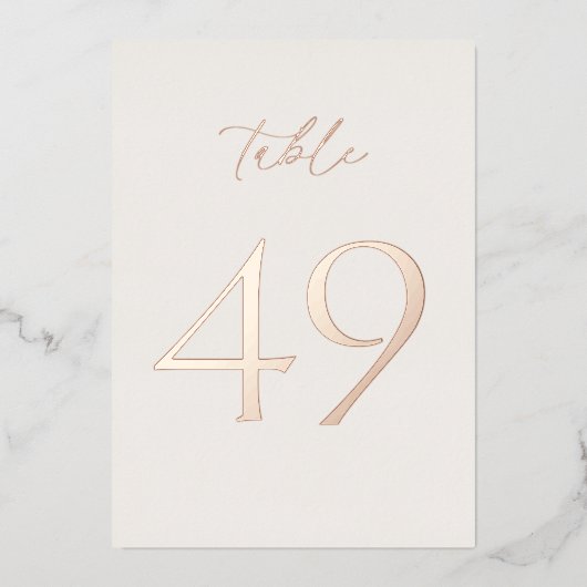 Wedding Table Numbers 40–49 | Real Gold Foil 箔招待状 (正面)