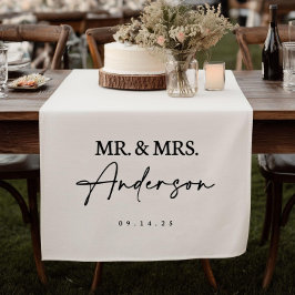 Wedding Table Runner, Personalized Last Name Sign ショートテーブルランナー