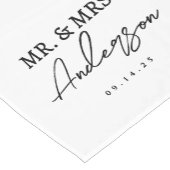 Wedding Table Runner, Personalized Last Name Sign ショートテーブルランナー (コーナー)