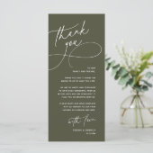 Wedding Table Thank You Elegant Reception Card プログラム (スタンド正面)