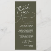 Wedding Table Thank You Elegant Reception Card プログラム (正面)