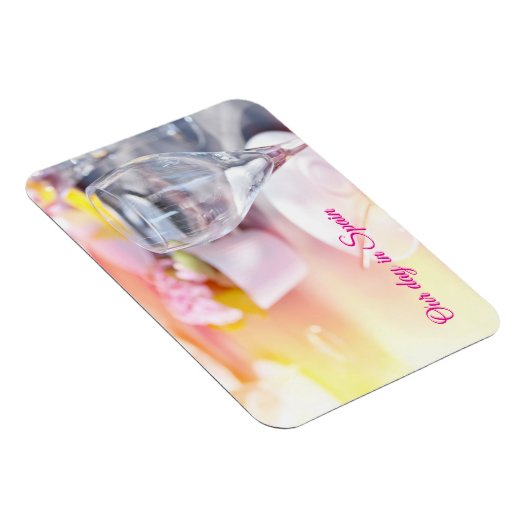 Wedding table under warm sunlight マグネット (右側)