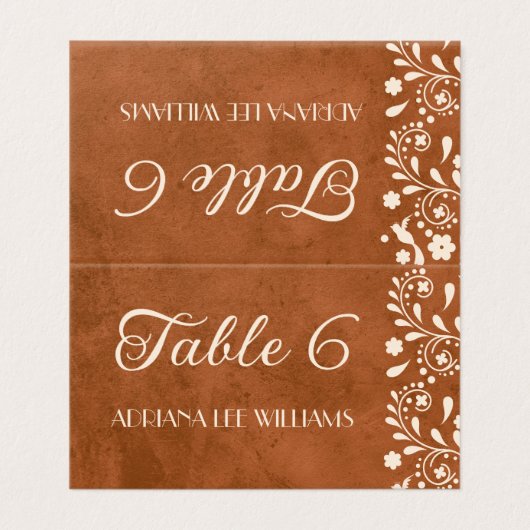 Wedding Talavera Terracotta Place Card (外部フラット)