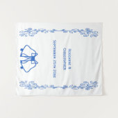 Wedding Tapestry Backdrop Blue Sapphire Bells タペストリー (正面(横))