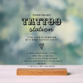 Wedding Temporary Tattoo Station Bar Instruction アクリルサイン (ニュートラル)