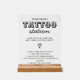 Wedding Temporary Tattoo Station Bar Instruction アクリルサイン