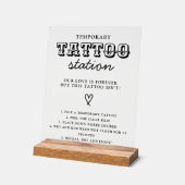 Wedding Temporary Tattoo Station Bar Instruction アクリルサイン (傾斜)