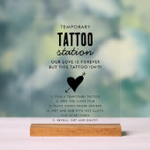 Wedding Temporary Tattoo Station Bar Instruction  アクリルサイン (ニュートラル)