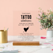 Wedding Temporary Tattoo Station Bar Instruction  アクリルサイン (ウェディング)
