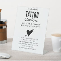 Wedding Temporary Tattoo Station Bar Instruction 