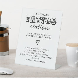 Wedding Temporary Tattoo Station Bar Instruction 台座サイン