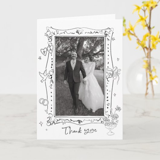 Wedding Thank You Card カード (黄色い花)