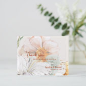 Wedding Thank You Card | Blush Peach Floral ポストカード (スタンド正面)