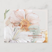 Wedding Thank You Card | Blush Peach Floral ポストカード (正面)