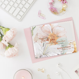 Wedding Thank You Card | Blush Peach Floral ポストカード