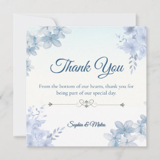 Wedding Thank You Card Elegant Editable サンキューカード