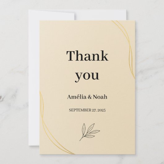 Wedding Thank You Card Template – Elegant Minimal サンキューカード (正面)