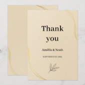 Wedding Thank You Card Template – Elegant Minimal サンキューカード (正面/裏面)
