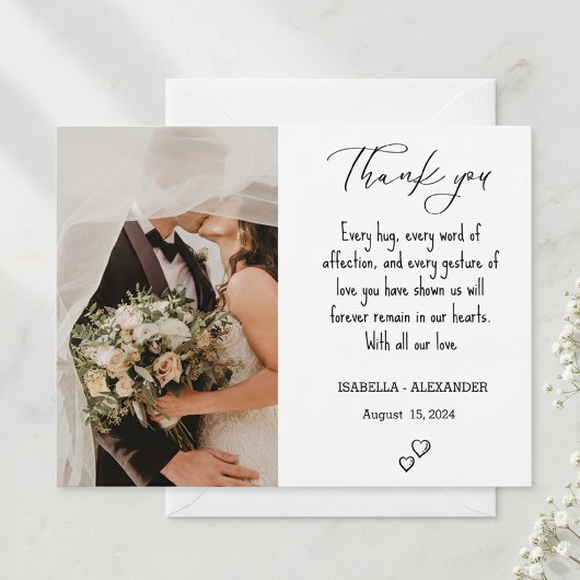 Wedding Thank You Card, Wedding Photo Thank ポストカード