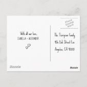 Wedding Thank You Card, Wedding Photo Thank ポストカード (裏面)