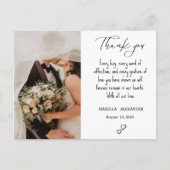 Wedding Thank You Card, Wedding Photo Thank ポストカード (正面)