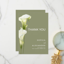 Wedding Thank You Cards "Delicate Calla Lilies" サンキューカード