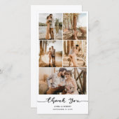 Wedding Thank You Casual Script Photo Collage シーズンカード (正面/裏面)