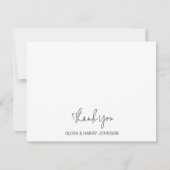 Wedding Thank You Chic White Flat Note Card ノートカード (正面)