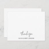 Wedding Thank You Chic White Flat Note Card ノートカード (正面/裏面)