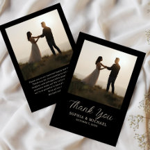Wedding Thank You Message 2 Photographs Black 