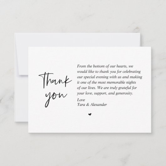 Wedding Thank you, modern minimalist Card 招待状 (正面)