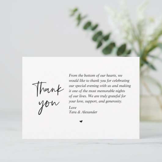 Wedding Thank you, modern minimalist Card 招待状 (スタンド正面)