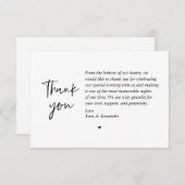 Wedding Thank you, modern minimalist Card 招待状 (正面/裏面)