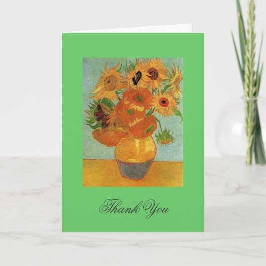 Wedding thank you note Vincent van Gogh Sunflowers サンキューカード (正面)