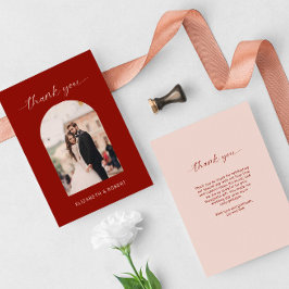 Wedding Thank You Photo Arch Terracotta Minimal サンキューカード