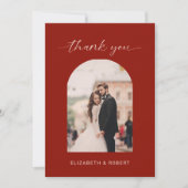 Wedding Thank You Photo Arch Terracotta Minimal サンキューカード (正面)